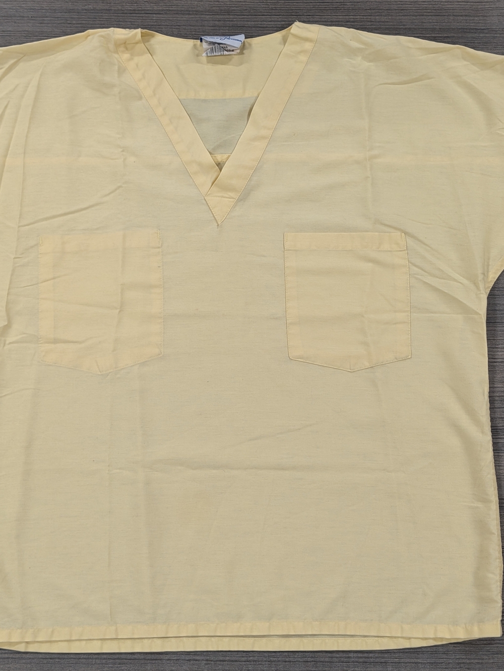 Landau Pale Yellow V-Neck Pocket Scrub Top